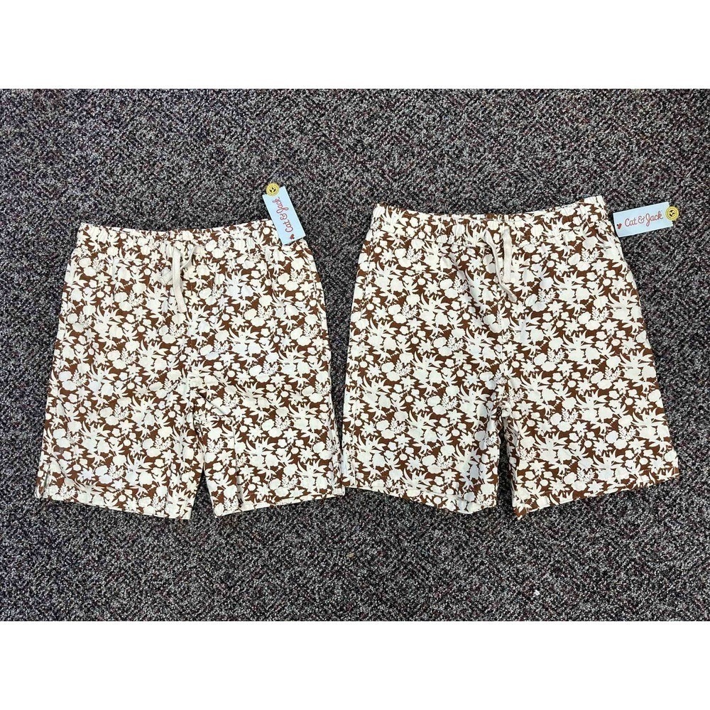 2 PACK! Cat & Jack Floral Print Shorts Casual Comfy BOYS XL